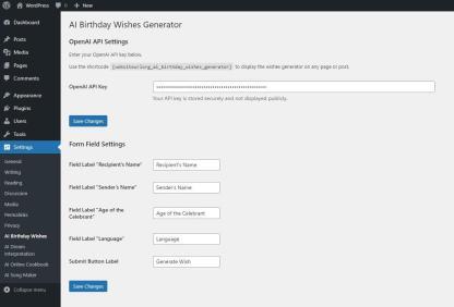 AI Birthday Wishes Generator WordPress Plugin