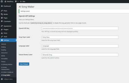 AI Song Maker WordPress Plugin